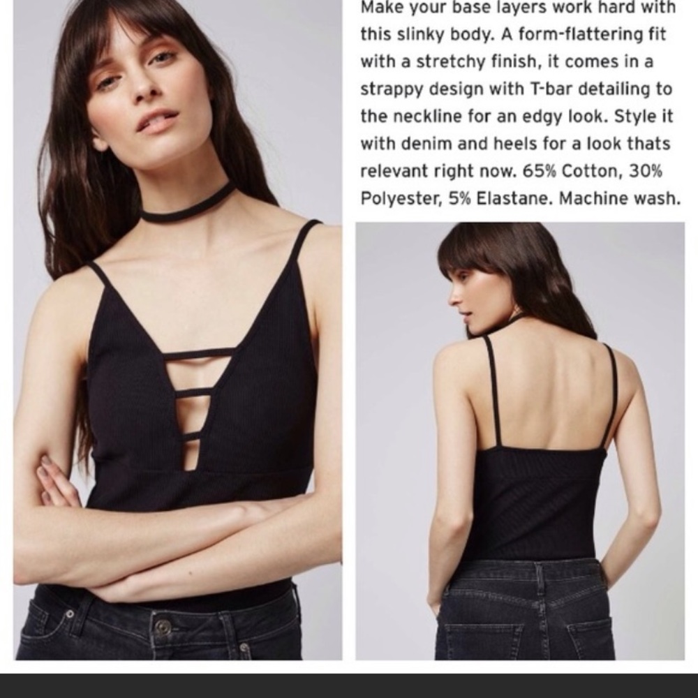 Top Shop black ribbed bodysuit